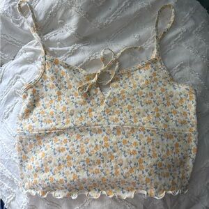 Gilly Hicks Yellow and Blue Floral Pajama Top (set sold separately)